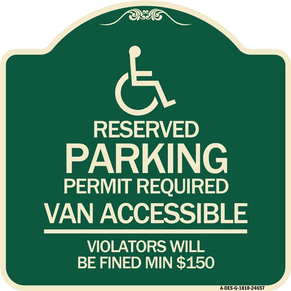 Connecticut Reserved Parking Permit Required Van Accessible Violators Will Be Fined M, G-1818-24657